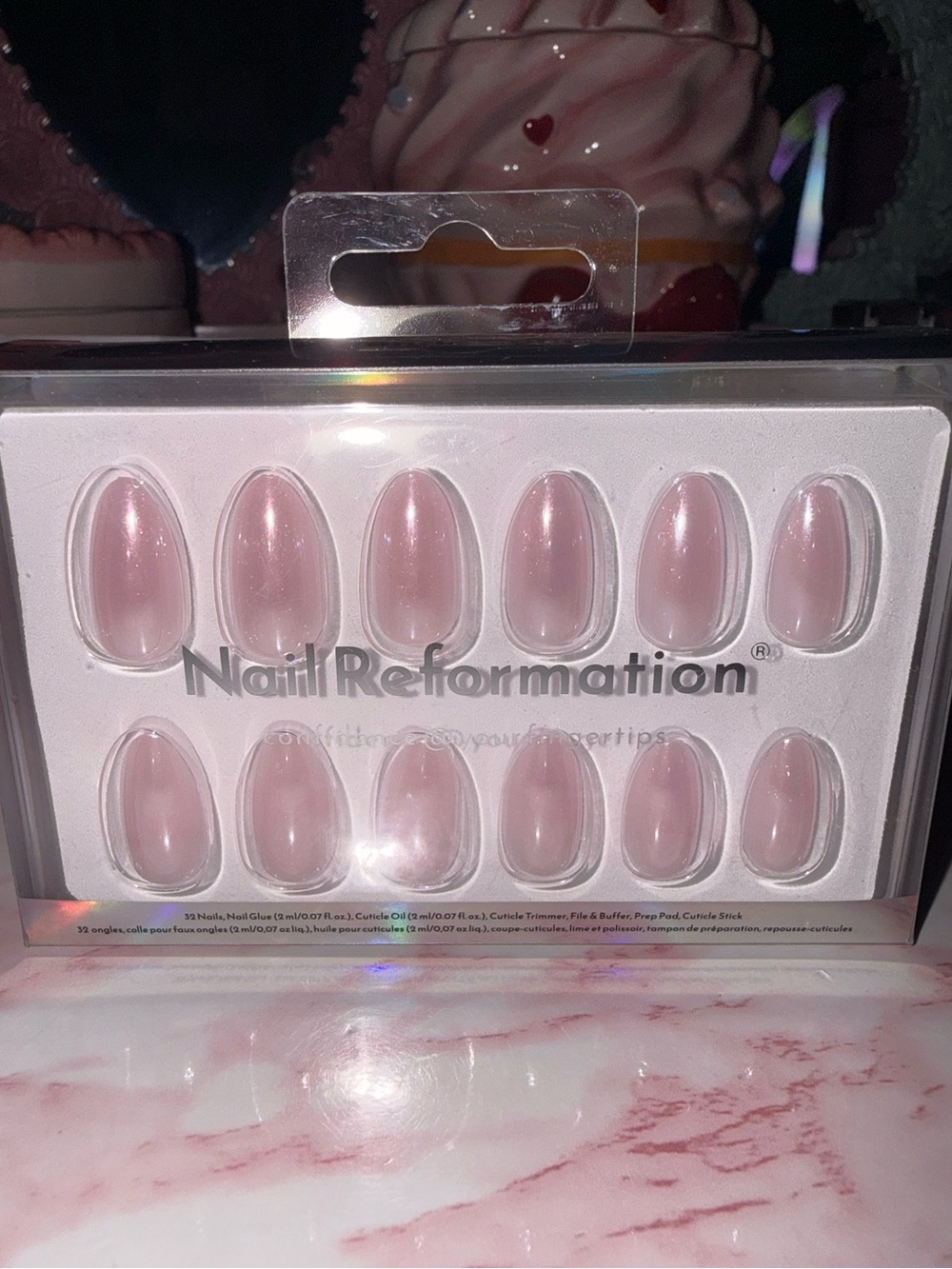 Nail Reformation Pink Iridescent Press-On Nails